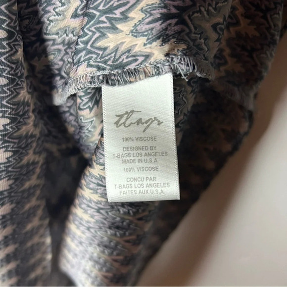 T-Bags LA Chevron Tunic Dress Gray White XS Boho Casual - Picture 8 of 14